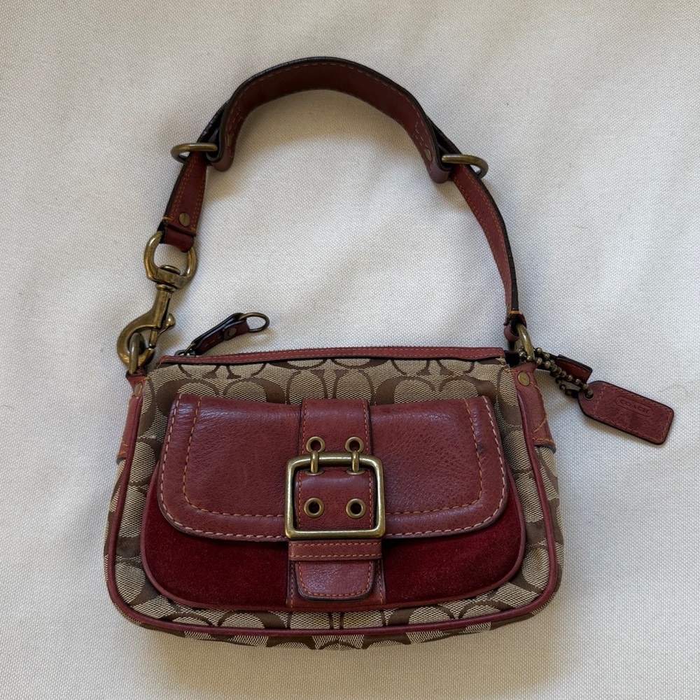 Coach 7061 Special Edition Signature Hobo Small Red Canvas
